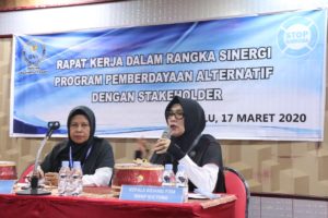 BNNP SULTENG RAPAT KERJA DALAM RANGKA SINERGI PROGRAM PEMBERDAYAAN ALTERNATIF DENGAN STAKEHOLDER