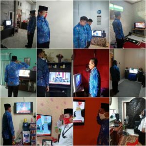 SELURUH PEGAWAI BNNP SULTENG IKUTI UPACARA HUT KEMERDEKAAN RI KE-75 SECARA VIRTUAL