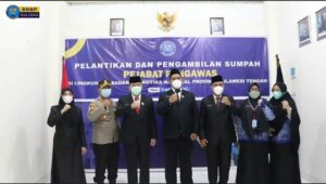 PELANTIKAN DAN PENGAMBILAN SUMPAH PEJABAT PENGAWAS LINGKUP BNNP SULTENG